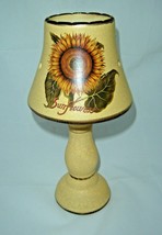 Sunflower Tealight Burner Lamp Shade 11" High Vintage Crackle Look Garden Porch  image 2