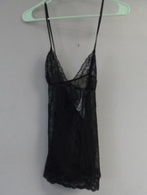 Adore Me Women&#39;s Lingerie Lace Mesh Babydoll 01225 Black Size Small - £11.12 GBP