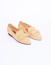 Raffia Loafers shoes Slip-on Flats women Raffia Moccasins ballet Raffia ... - £63.94 GBP