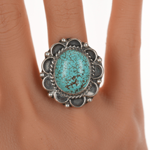 sz6 c1960&#39;s Navajo High grade turquoise silver ring - £183.48 GBP