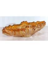Vintage MARIGOLD CARNIVAL GLASS BOAT-SHAPED OBLONG CONSOLE BOWL Centerpiece - $604.65 MXN