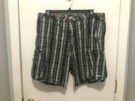 Nike The Athletic Department Plaid Cargo Shorts Men&#39;s Size 38 Side Zip P... - $14.84