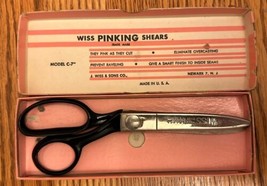 Vintage Wiss Model C Black Handle Pinking Shears In Original Box - £9.26 GBP