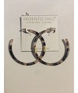 Argento Vivo Hoops 14K Gold Plated Sterling Silver Faux Tortoise Shell W... - $1,075.18 MXN