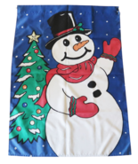 Cute Snow man Frosty Christmas Winter garden flag - $14.99