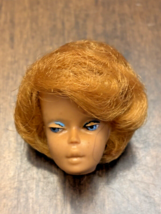 Barbie Doll Head Only Vintage Red Hair Bubble Cut 1960s Makeup Worn See Pictures - £12.80 GBP