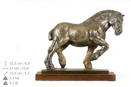 Belgian Horse, horse wooden base statue, limited edition, ArtDog - £121.73 GBP