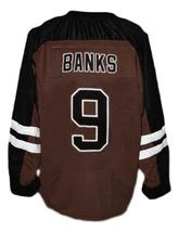 Connor Banks Mystery Alaska Movie Hockey Jersey New Brown Any Size image 2