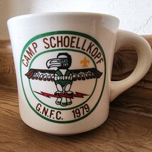 Vintage Boy Scouts of America Mug Cup Ceramic BSA Camp Schoellkopf G.N.F... - $9.48