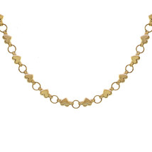 5.86mm 14K Yellow Gold Hearts Necklace Chain - £500.23 GBP