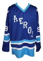 Any Name Number Aeros Retro Wha Hockey Jersey New Blue Howe Any Size image 4