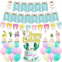 Llama Birthday Party Supplies Cactus Party Decorations With Llama Cactus Birthda - £22.37 GBP