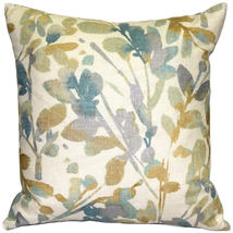 Linen Leaf Marine Throw Pillow 20x20, Complete with Pillow Insert - £50.59 GBP
