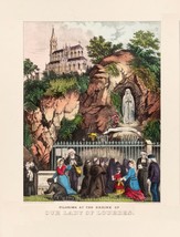 New! Currier &amp; Ive&#39;s Pilgrims to Lourdes – 3 Sizes – Catholic Art Print – Cathol - £11.82 GBP