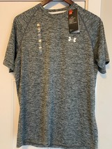 Men&#39;s Under Armour Heatgear t shirt Medium M new with tags gray/black - £14.31 GBP