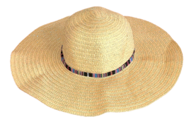Kooba Women&#39;s Straw Sun Hat with Ribbon One Size Beige BEACH Garden - £13.70 GBP