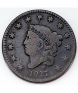 1827 Large Cent Very Good VG Condition, All Brown Color - $161.56 CAD