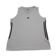 Adidas Shirt Womens XL White Sleeveless V Neck Pullover Activewear Tank Top - $25.72