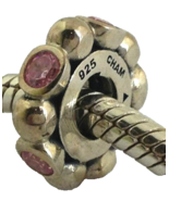 Authentic Chamilia Pink Balls Sterling Silver Cz  Bead Charm  Ja-8a, New - $33.24