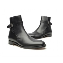 Men&#39;s Black Color Jodhpur High Ankle Rounded Buckle Strap Leather Boots US 7-16 - £125.33 GBP