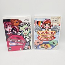 &#39;Monster High &amp; Cooking Mama Cook Off&#39; Nintendo Wii Game Lot w/ Manuals  - £11.72 GBP