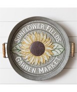 Sunflower embossed metal Wall Tray- LARGE SIZE - $129.93 CAD