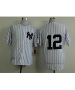 Yankees #12 Wade Boggs Jersey Old Style Uniform White Stripe - $45.00