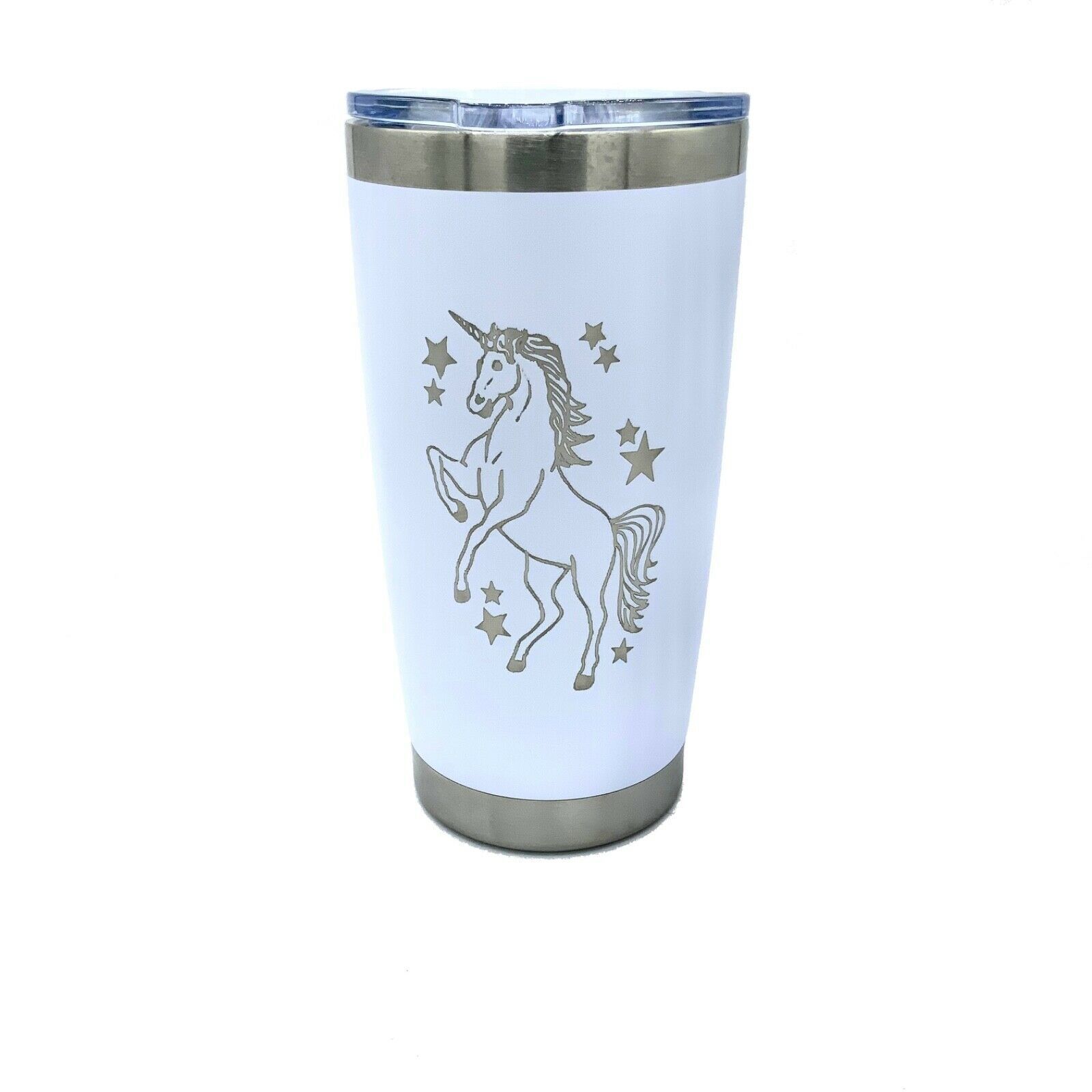 Primary image for Unicorn Engraved Tumbler Cup Water Bottle Military Mug Coffee Thermos Glass