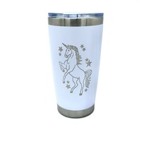 Unicorn Engraved Tumbler Cup Water Bottle Military Mug Coffee Thermos Glass - $23.95