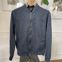 Banana Republic French Terry Full Zip Baseball Jacket Cardigan Blue M - $483.01 MXN