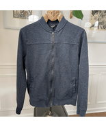 Banana Republic French Terry Full Zip Baseball Jacket Cardigan Blue M - €22,24 EUR