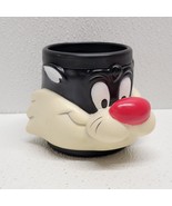 Vintage 1993 Sylvester Black Cat Looney Tunes 3D Plastic Coffee Cup Mug - $17.15 CAD