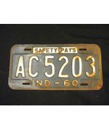 Vintage 1960 Indiana License Tag Plates 1-west - $460.95 MXN