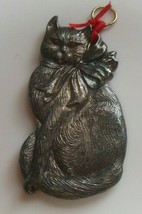 Signed Gorham Silver Plate Cat Ornament Holiday - $17.81