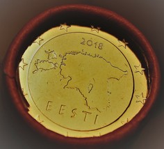 Gem Unc Original Roll (50 Coins) Estonia 2018 5 Euro Cents~Map Of estoni... - £23.01 GBP