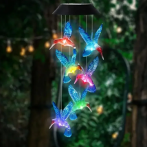 Solar Powered Hummingbird Wind Chime with LED Lights - £18.05 GBP