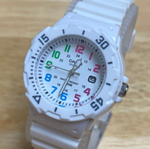 Casio LRW-200H Lady 100m Rotating Bezel White Analog Quartz Watch~Date~New Batt - £12.69 GBP