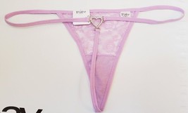 Rue 21 Women&#39;s T Back Thong Panties X-LARGE Lavender Heart Rhinestone New - $11.60