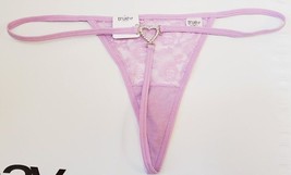 Rue 21 Women&#39;s T Back Thong Panties X-LARGE Lavender Heart Rhinestone New - £9.99 GBP