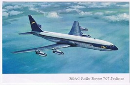 Postcard BOAC Rolls Royce 707 Jetliner Airplane - £2.29 GBP