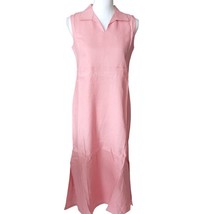 Herman Geist Vintage Sleeveless Pink BarbieCore 100% Linen Dress Sz 4 Pe... - £49.65 GBP