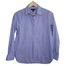 Lands&#39; End | Lavender Purple Medallion Print Popover Collared Shirt No Iron sz 4 - £19.29 GBP