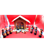 14 Handcrafted Pottery Nativity Scene Christmas Mexico Karen Hahn Crèche... - $56.10