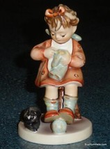 &quot;Mother&#39;s Helper&quot; #133 Goebel Hummel Figurine TMK6 Girl Knitting With Cat Gift! - £93.48 GBP