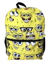 Nickelodeon Spongebob Squarepants Backpack Yellow All Over Face Print Bag NWT - £27.06 GBP