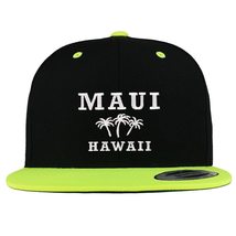 Trendy Apparel Shop Maui Hawaii with Palm Tree Embroidered 2 Tone Flatbill Snapb - £20.04 GBP