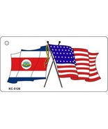 Costa Rica USA Crossed Flags Novelty Key Chain - $16.34 CAD