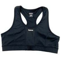 Reebok Play Dry Womens L Sports Bra Racerback Activewear Black Quick Dry - £11.58 GBP