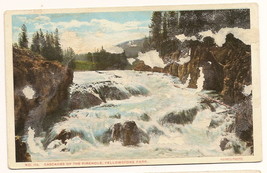 Cascades of the Firehole Yellowstone National Park linen Postcard Unused - $5.76