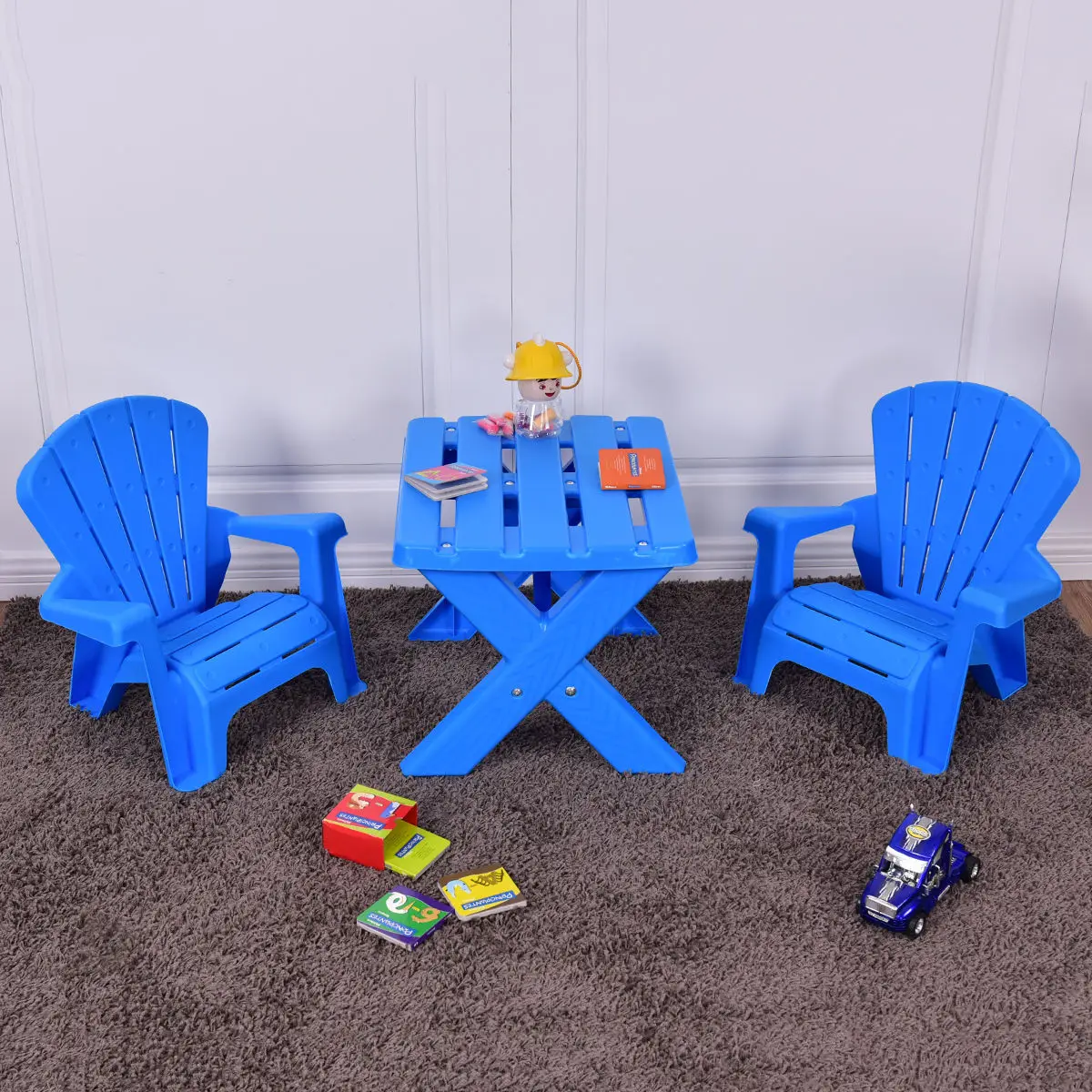 Costway Plastic Children Kids Table &amp; Chair Set 3-Piece Play Furniture - $115.18